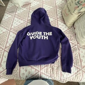 Divide The Youth zip up streetwear purple hoodie